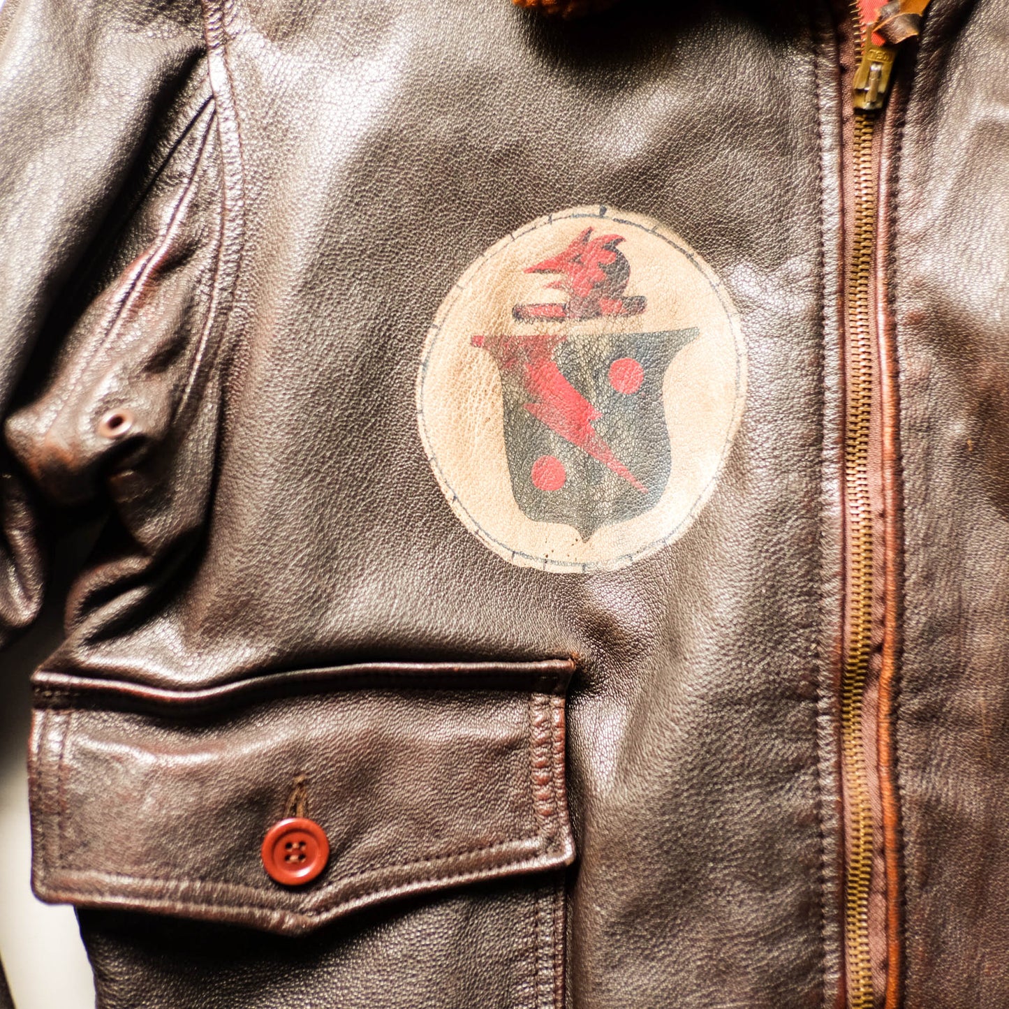 Vintage AVIREX Lonesome Angel Nose Art Leather Flight Jacket | U.S. Navy G-1 Style Bomber Jacket