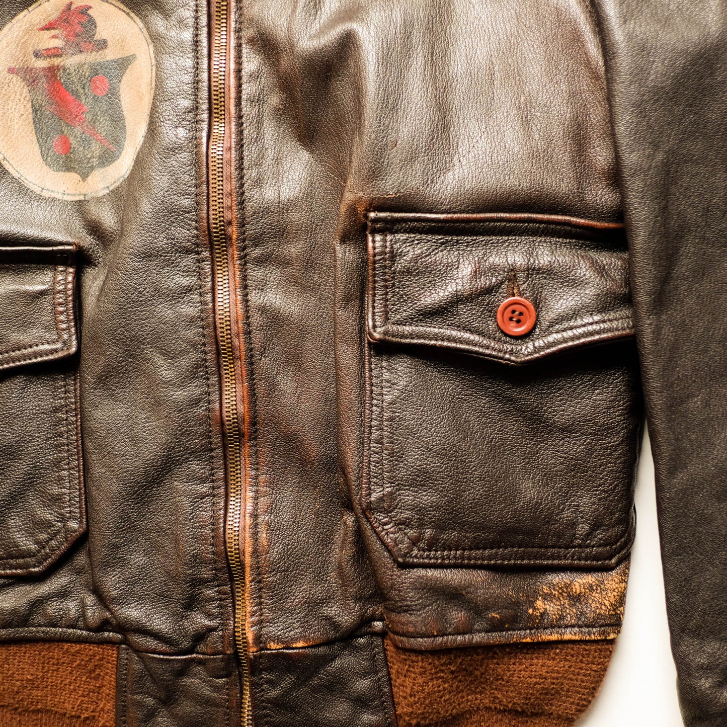 Vintage AVIREX Lonesome Angel Nose Art Leather Flight Jacket | U.S. Navy G-1 Style Bomber Jacket