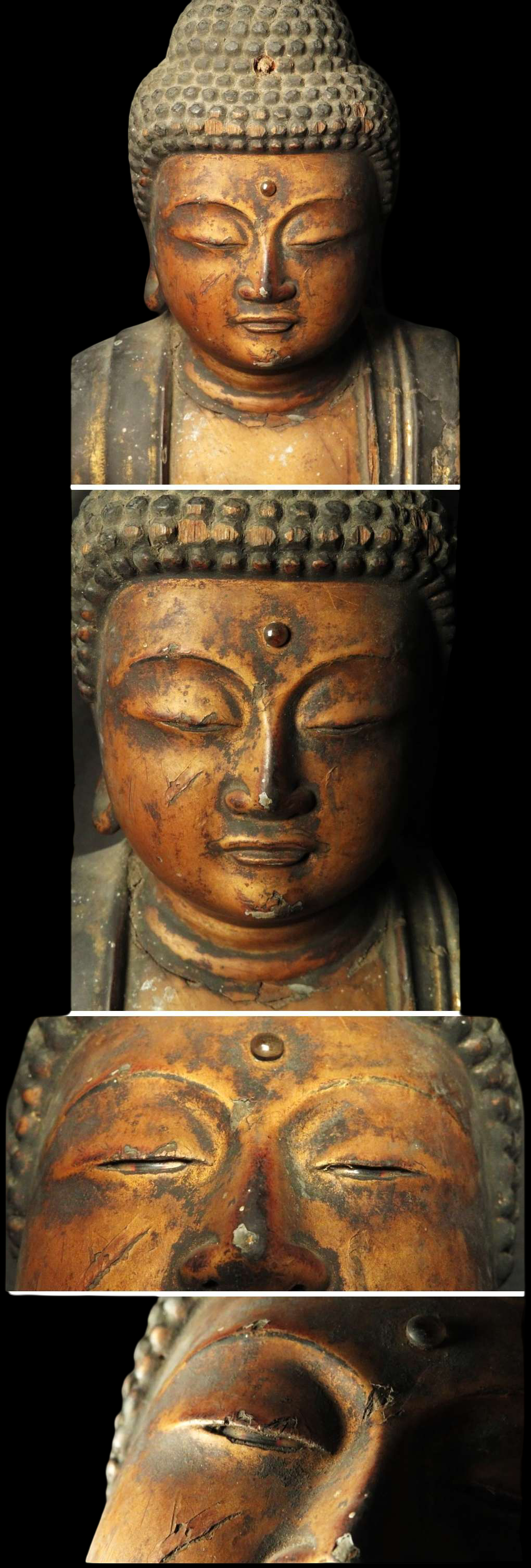 Early Edo Giltwood Seated Amida Nyorai (Amitabha) — Gyokugan Inlaid Eyes, 28cm Japanese Buddhist Sculpture