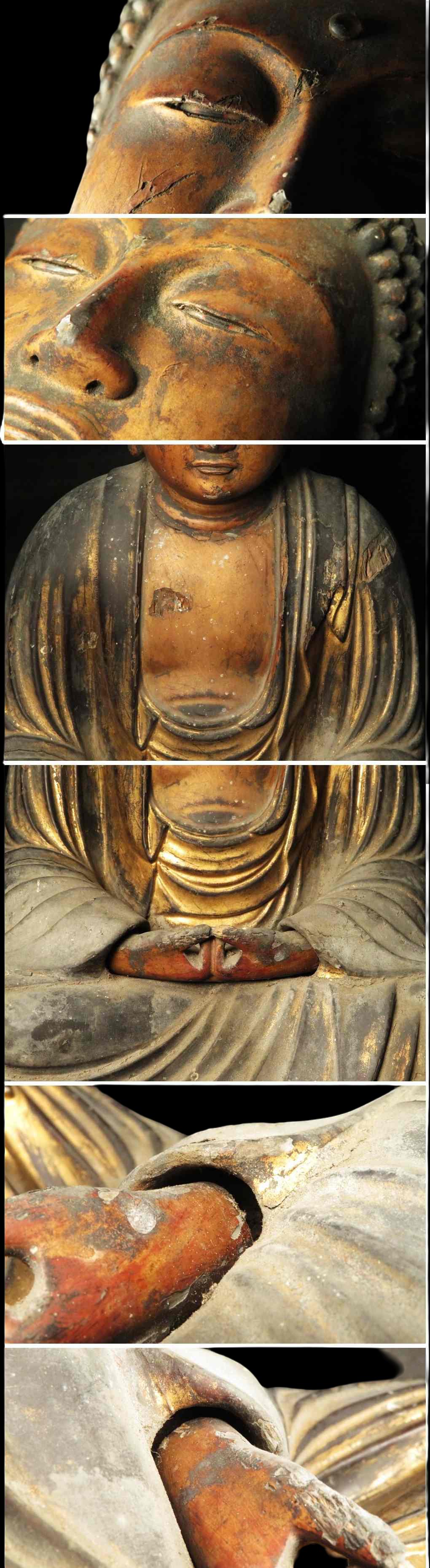 Early Edo Giltwood Seated Amida Nyorai (Amitabha) — Gyokugan Inlaid Eyes, 28cm Japanese Buddhist Sculpture