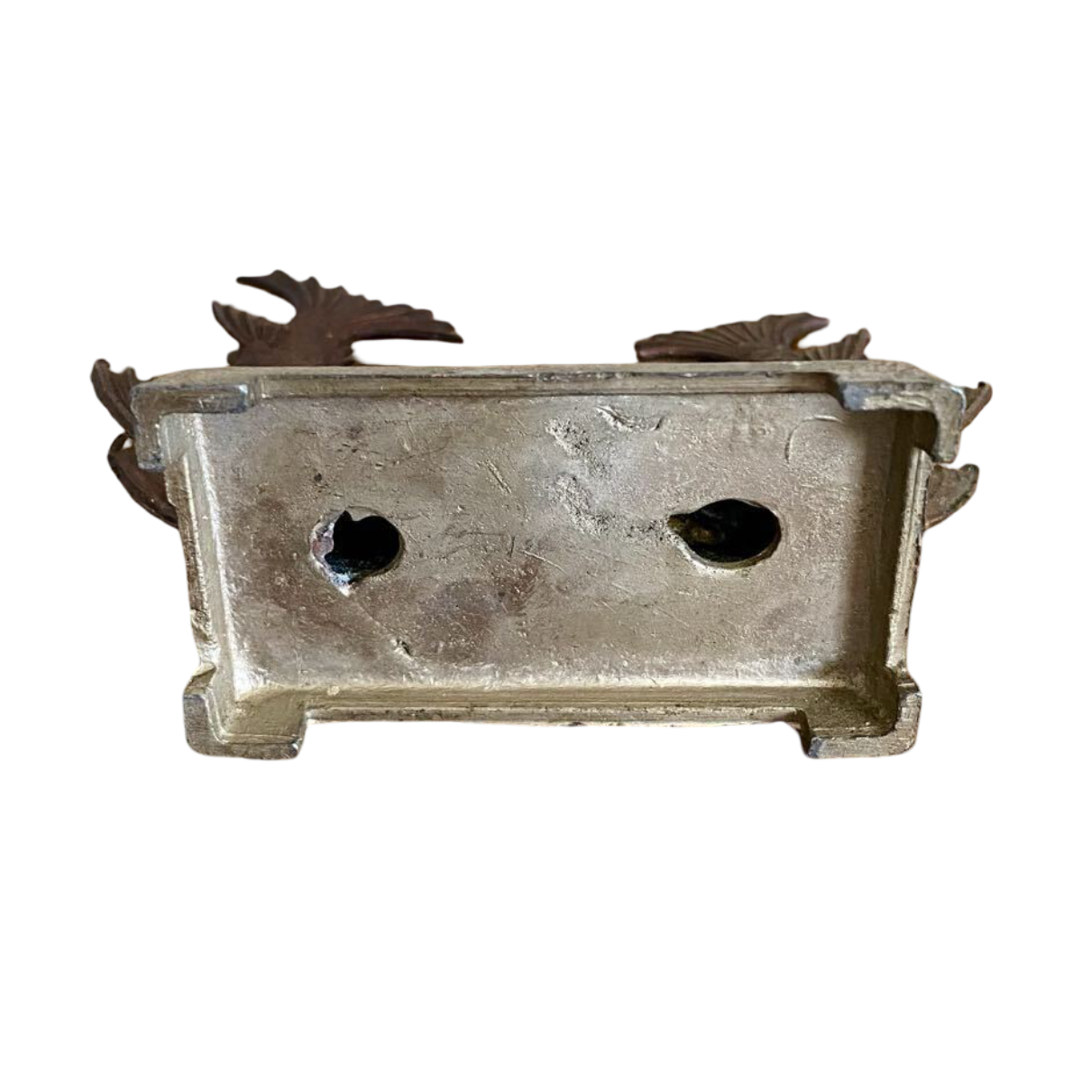 Vintage Japanese Copper Shachihoko Pair, Small Castle Roof Guardian Okimono, Metal Folk Art Sculpture, Japan Decor