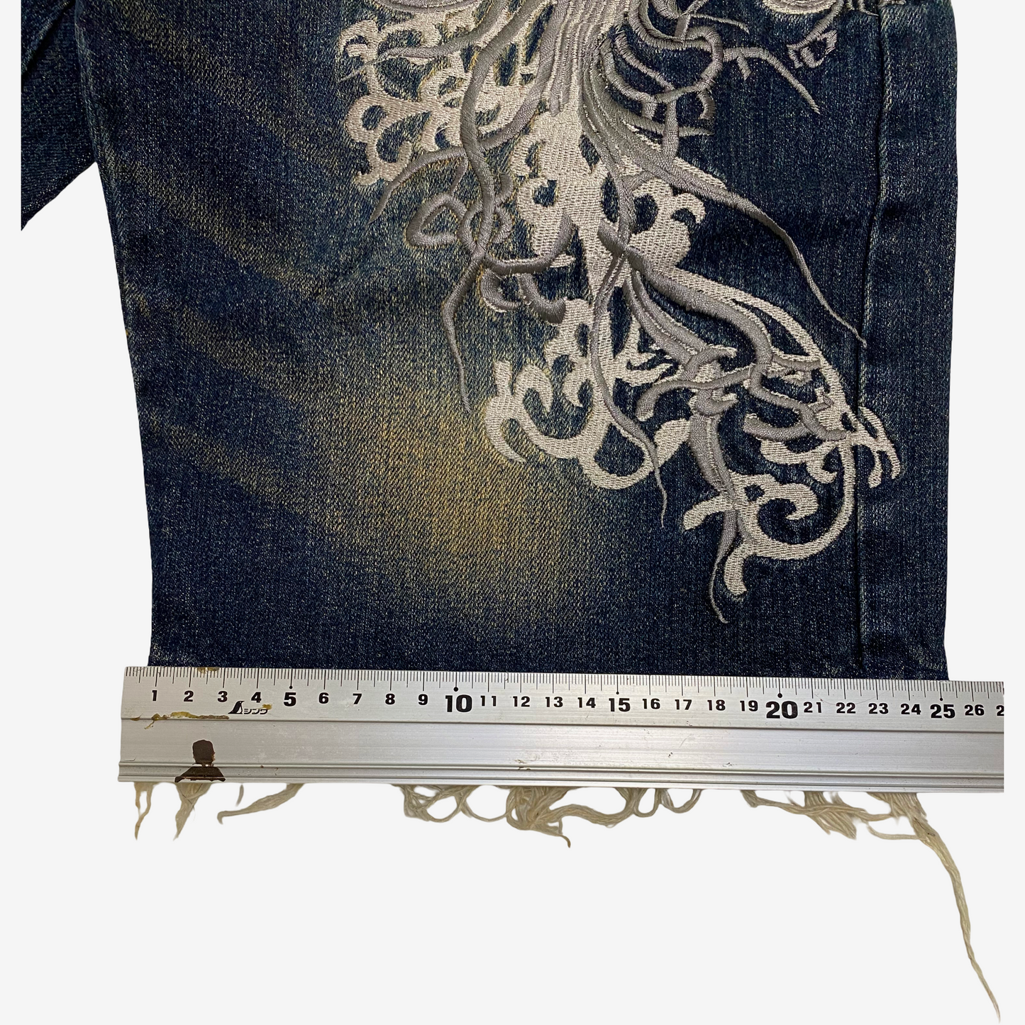 Vintage TOYO ENTERPRISE Japanese Embroidered Phoenix Denim Shorts | Made in Japan | Wagara Sashiko Selvedge Style | Amekaji Streetwear
