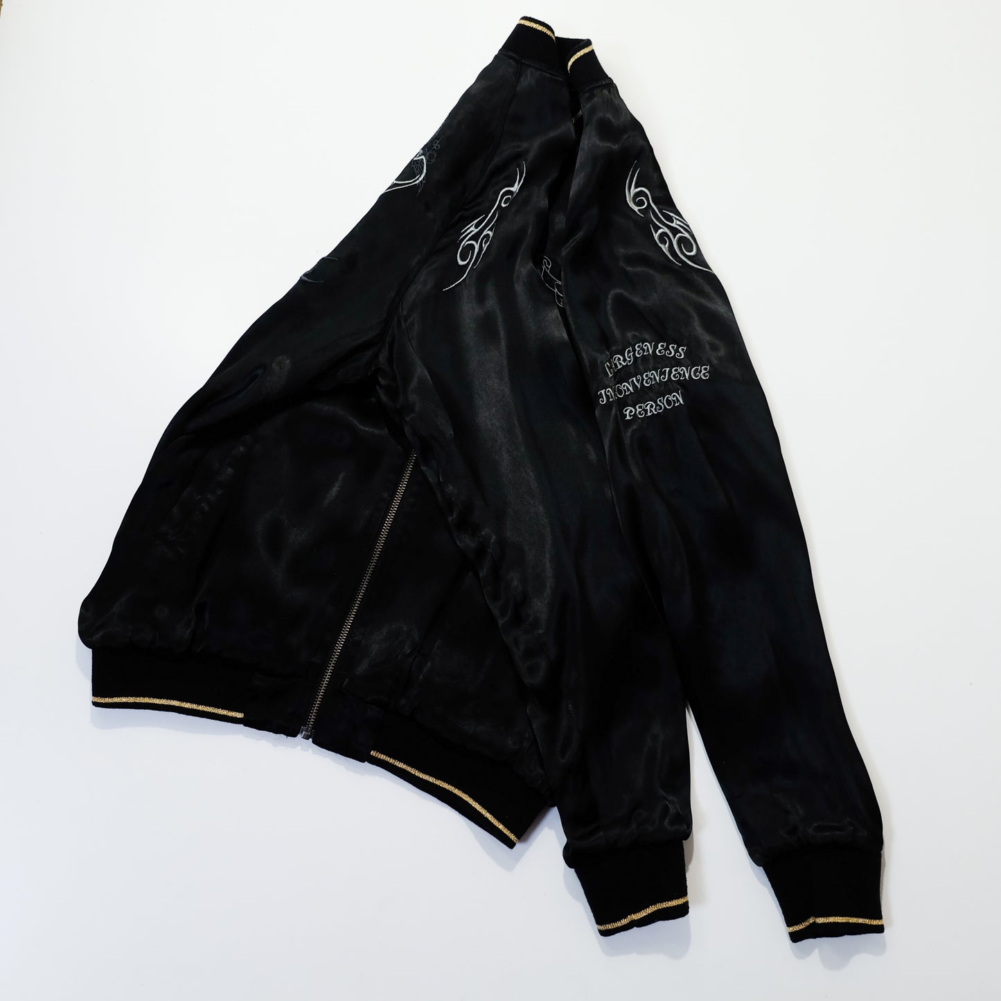 Miyabi Musubi × ZENBU Reversible Sukajan Maeda Keiji Matsukaze Samurai Horse Skull Sakura Embroidered Jacket