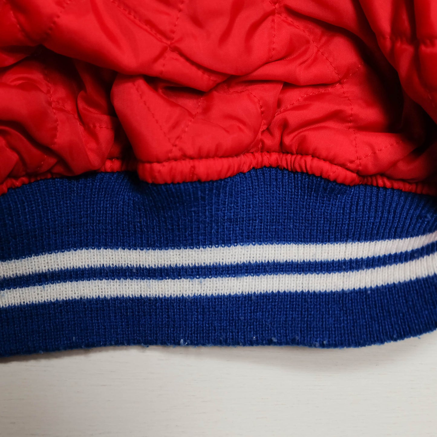 Vintage Japan Sukajan Dragon Mount Fuji Blue White Embroidered Souvenir Jacket Size L Padded Satin Bomber