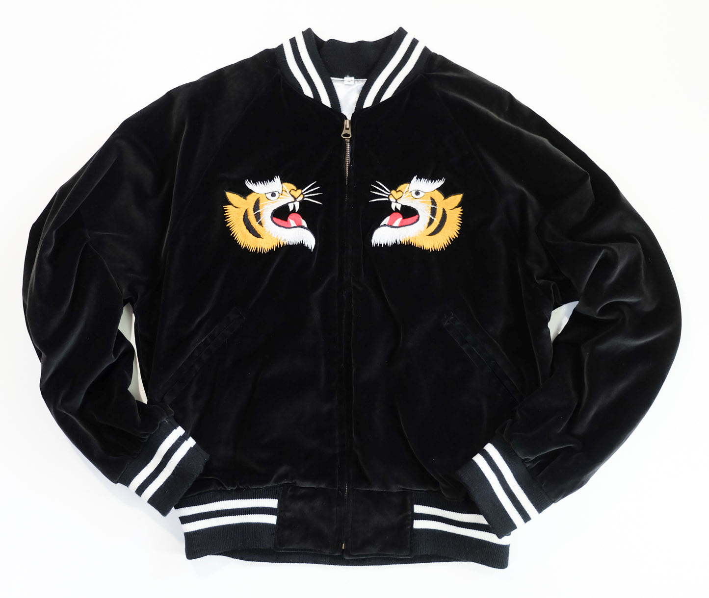 Prince Shokai Vintage Japanese Street Wear Fashion YOKOSUKA JUMPER Black Velvet Tiger Sukajan Bomber Yakuza Gangsta Y2K Souvenir Tour Jacket