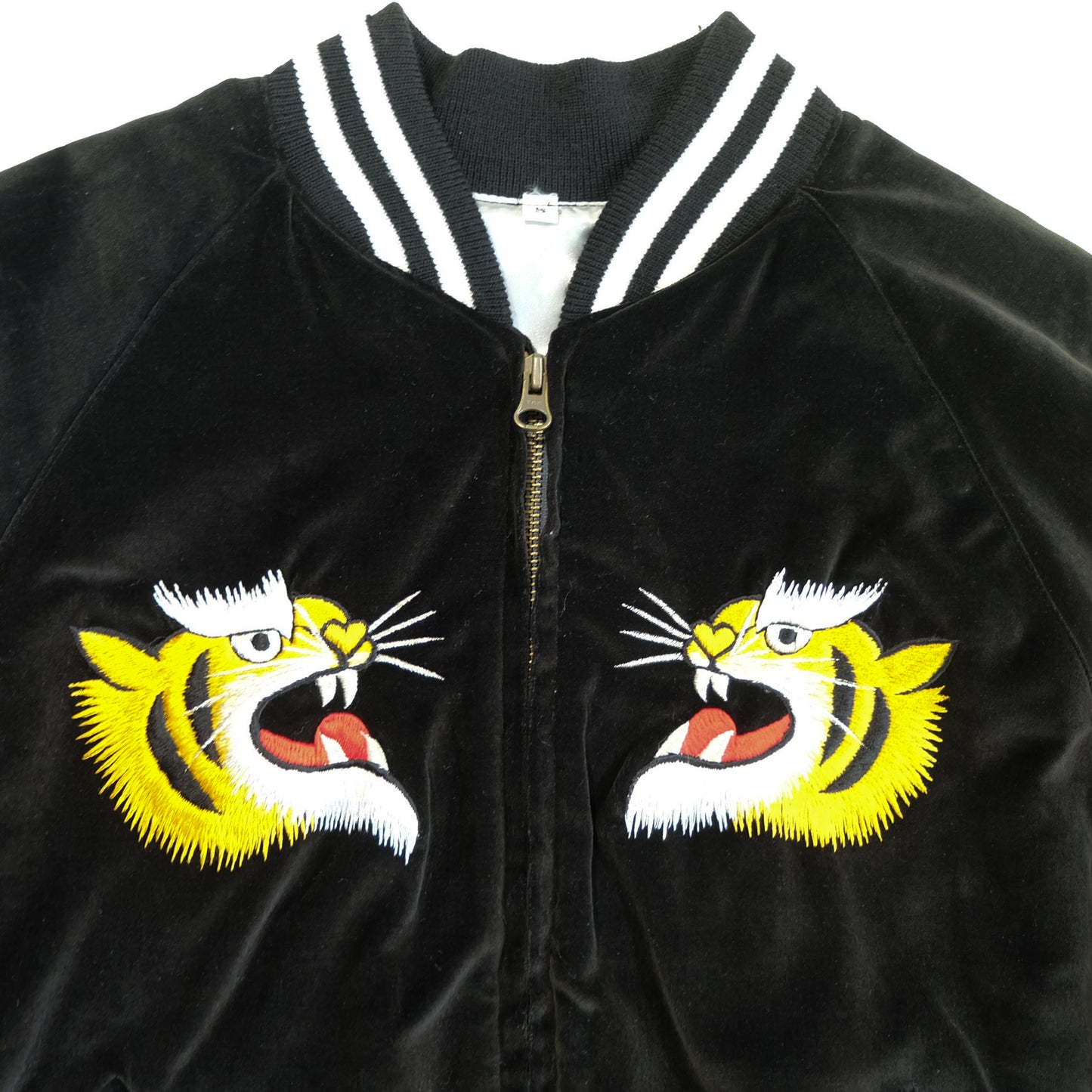 Prince Shokai Vintage Japanese Street Wear Fashion YOKOSUKA JUMPER Black Velvet Tiger Sukajan Bomber Yakuza Gangsta Y2K Souvenir Tour Jacket