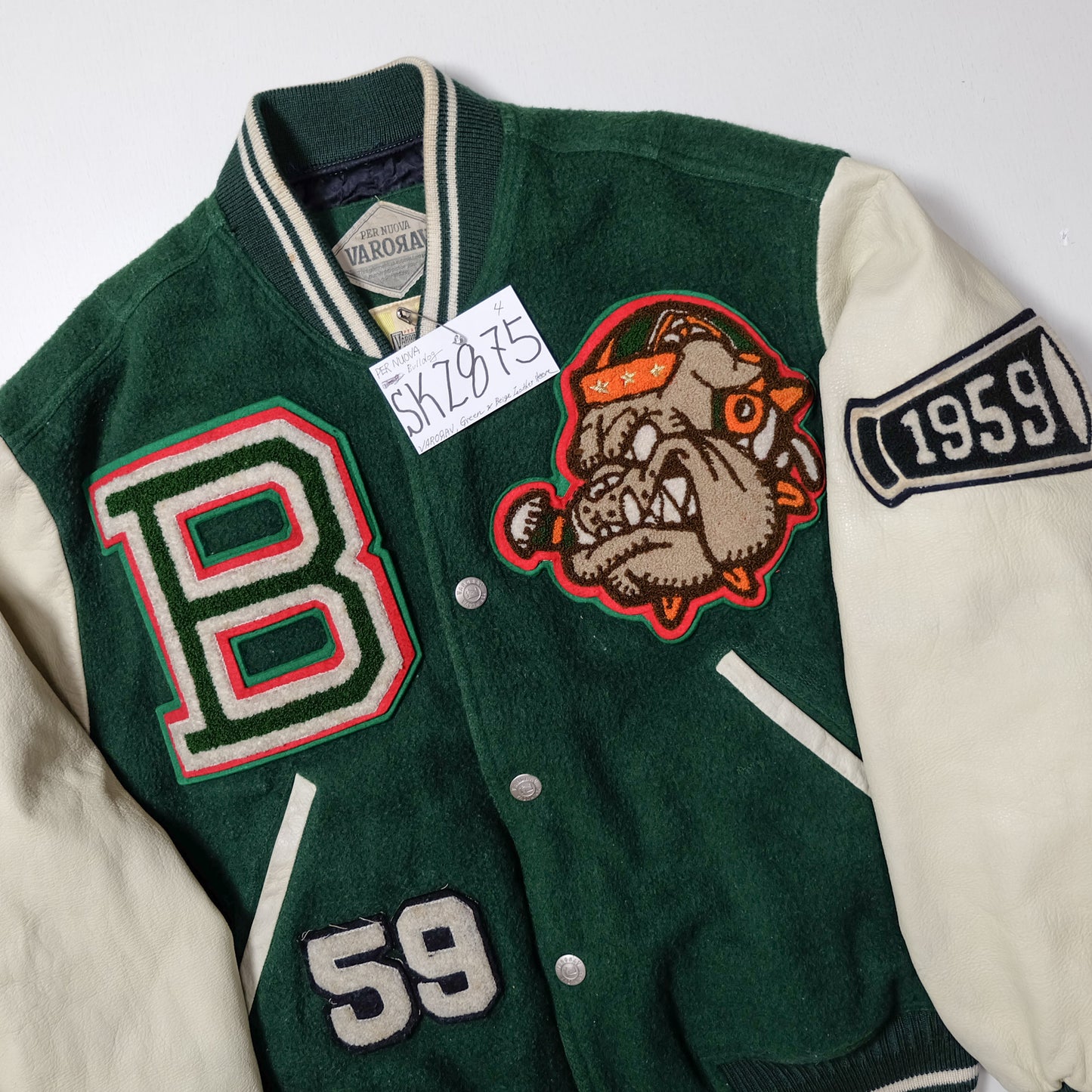 Vintage Varsity Americana Amekaji VARONAV Per Nuova Letterman Stadium Jumper Sutajan Embroidered Bomber Jacket