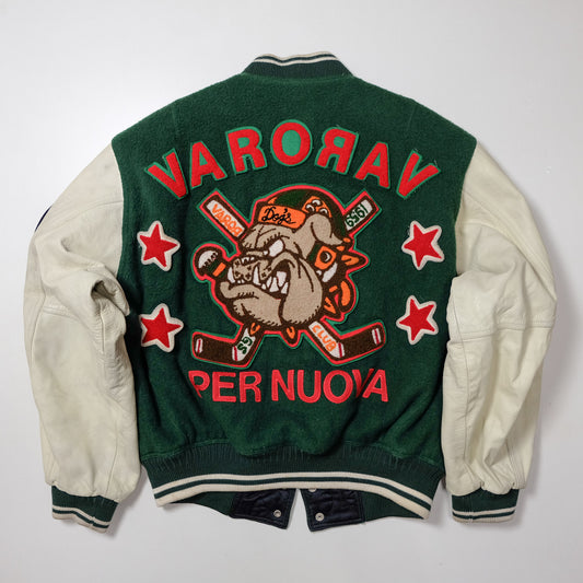 Vintage Varsity Americana Amekaji VARONAV Per Nuova Letterman Stadium Jumper Sutajan Embroidered Bomber Jacket