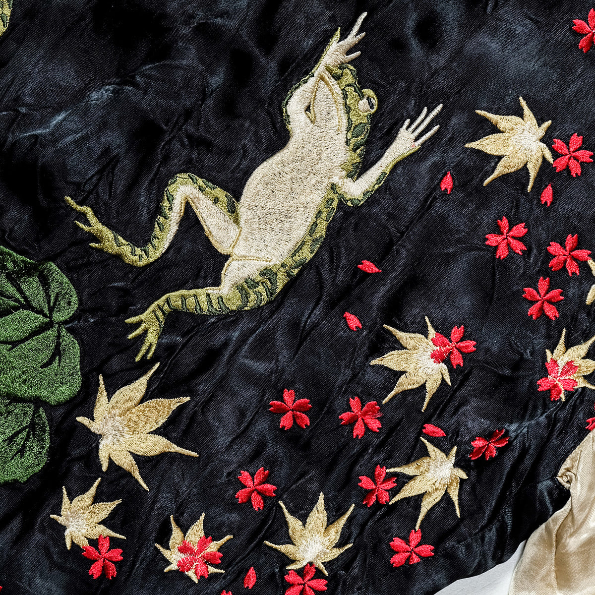 Rare San Maruichi Frog Sukajan Jacket L-XL Reversible Kaeru Moon Sakura Momiji Japanese Embroidered Souvenir Bomber