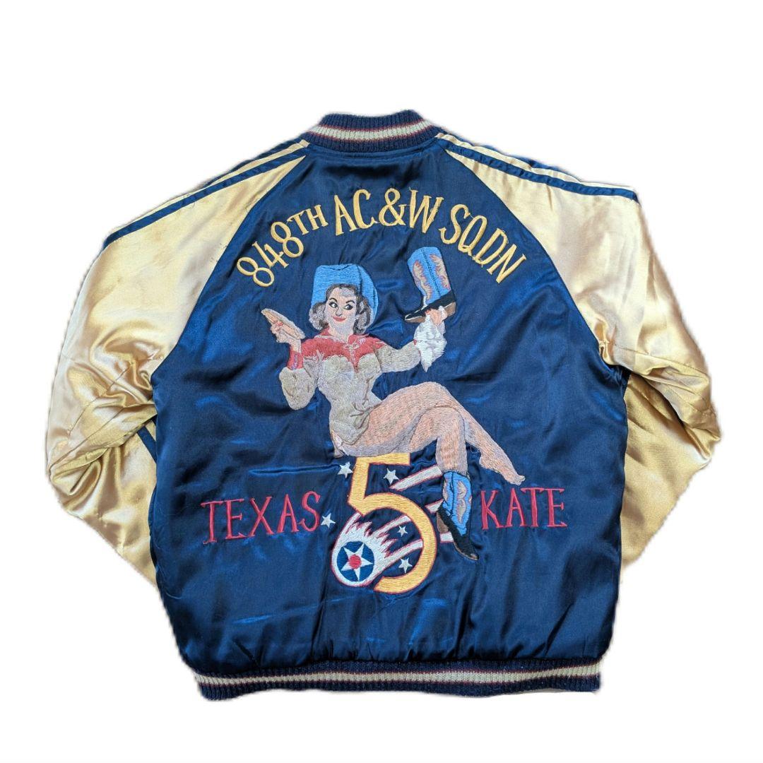 Vintage Tailor Toyo TT11382 Texas Kate Reversible Sukajan Jacket 8148th AC&W Squadron Pin-Up Dragon Japan Size S