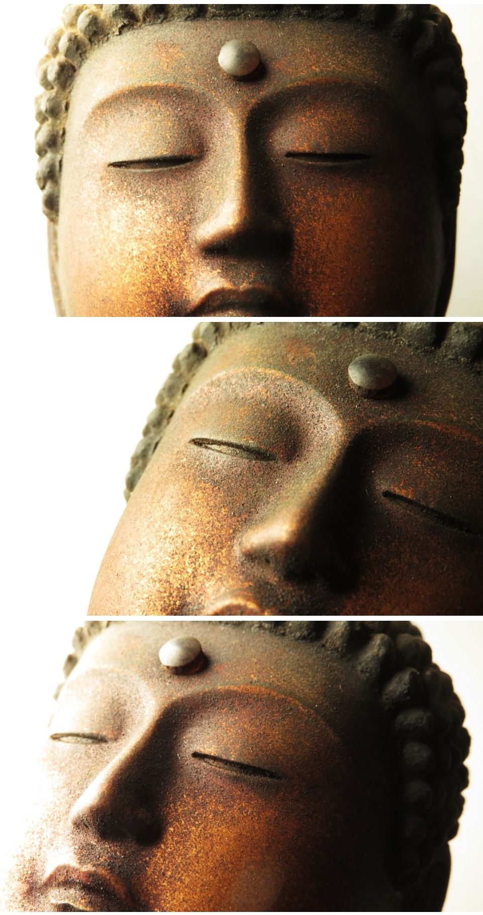 Amida Nyorai Triad — Edo–Meiji Wooden Buddhist Sculpture Set, Temple-Scale Devotional Installation (68 cm)