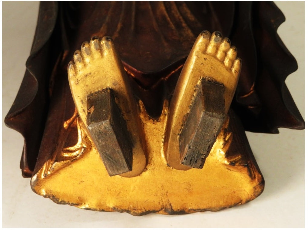 Amida Nyorai Triad — Edo–Meiji Wooden Buddhist Sculpture Set, Temple-Scale Devotional Installation (68 cm)