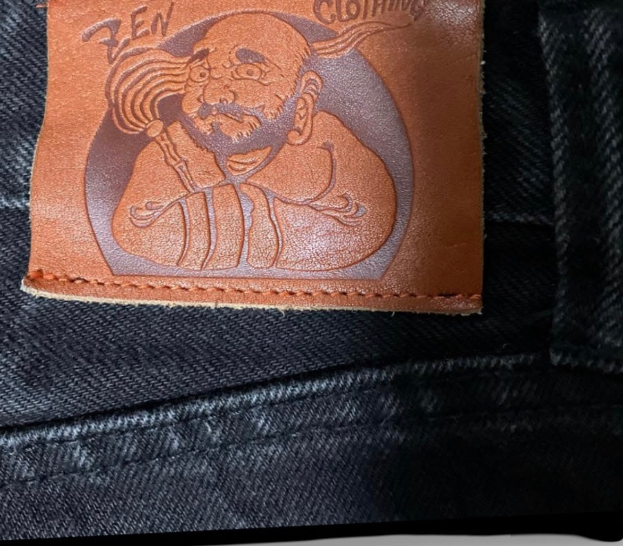 Hand-Painted Dragon Black Denim Jeans – Japanese ZEN Artwear – W32