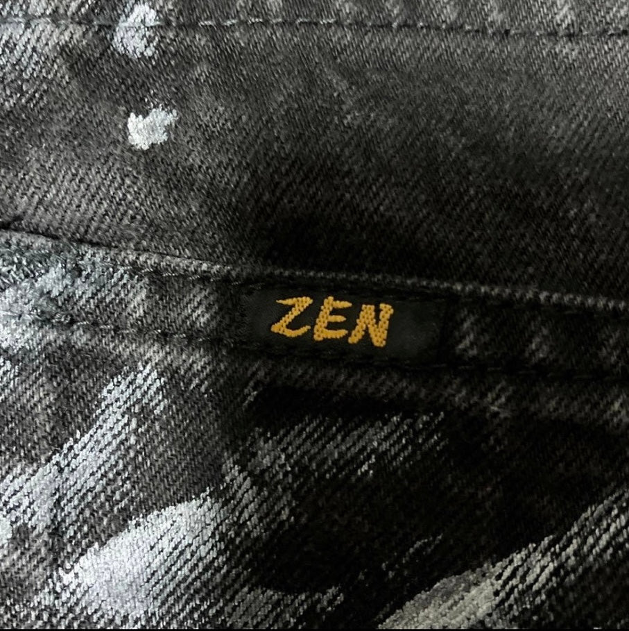 Hand-Painted Dragon Black Denim Jeans – Japanese ZEN Artwear – W32