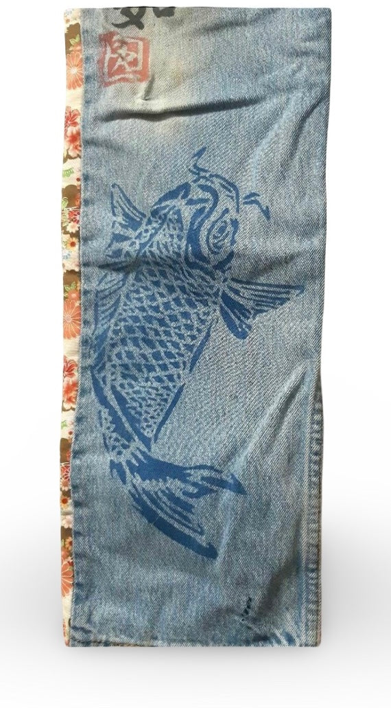 Levi’s 501 Remake Wagara Tiger & Floral Patchwork Art Denim – Japanese Style