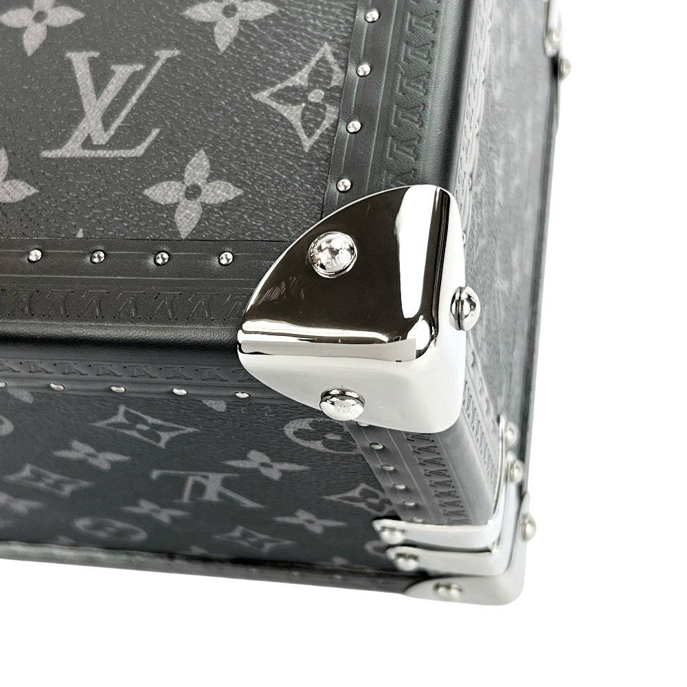 Louis Vuitton Coffret Accessoires M44127, Monogram Eclipse Hardsided Watch & Jewelry Trunk, Blue Interior