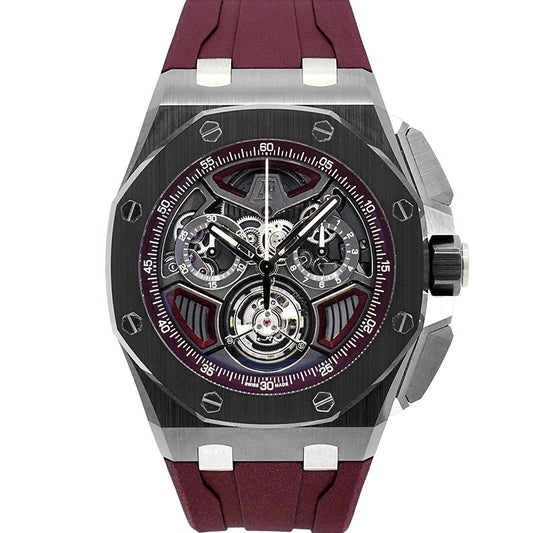 Audemars Piguet Royal Oak Offshore Flying Tourbillon Chronograph Ref. 26622CE.OO.D002CA.03 · 43mm Black Ceramic · Cal. 2967 · Burgundy Special Edition