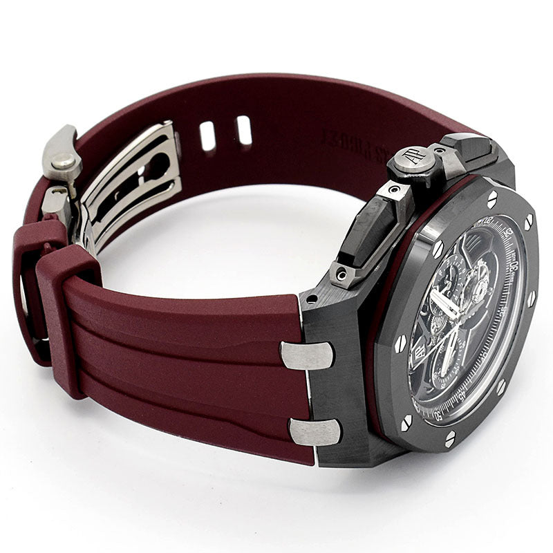Audemars Piguet Royal Oak Offshore Flying Tourbillon Chronograph Ref. 26622CE.OO.D002CA.03 · 43mm Black Ceramic · Cal. 2967 · Burgundy Special Edition