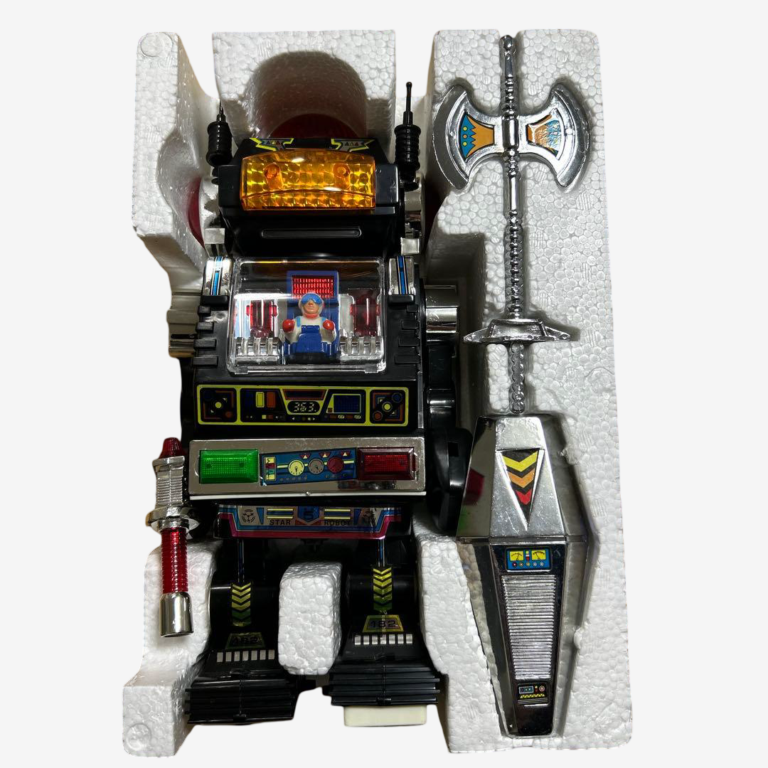 Yonezawa Star Robot · Complete Working Battery-Operated Robot with Original Box & Weapons · Japan / Taiwan Production, Late 1980s–1990 Issue