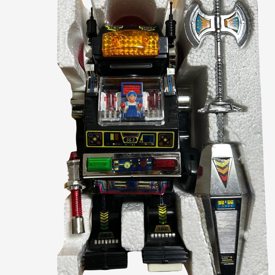 Yonezawa Star Robot · Complete Working Battery-Operated Robot with Original Box & Weapons · Japan / Taiwan Production, Late 1980s–1990 Issue