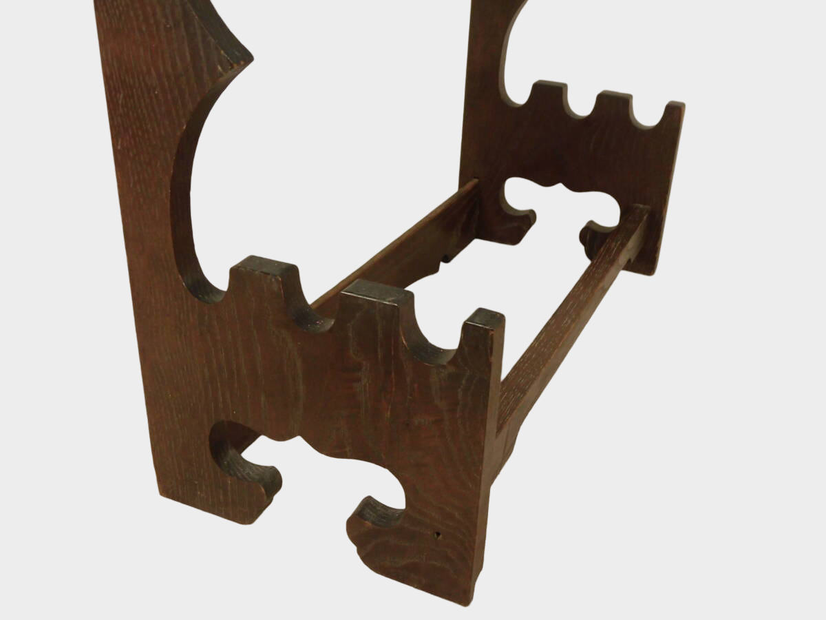 Japanese Wooden Sword Rack | 5-Slot Katana & Wakizashi Stand | Compact Multi-Blade Display | Approx 46cm Width