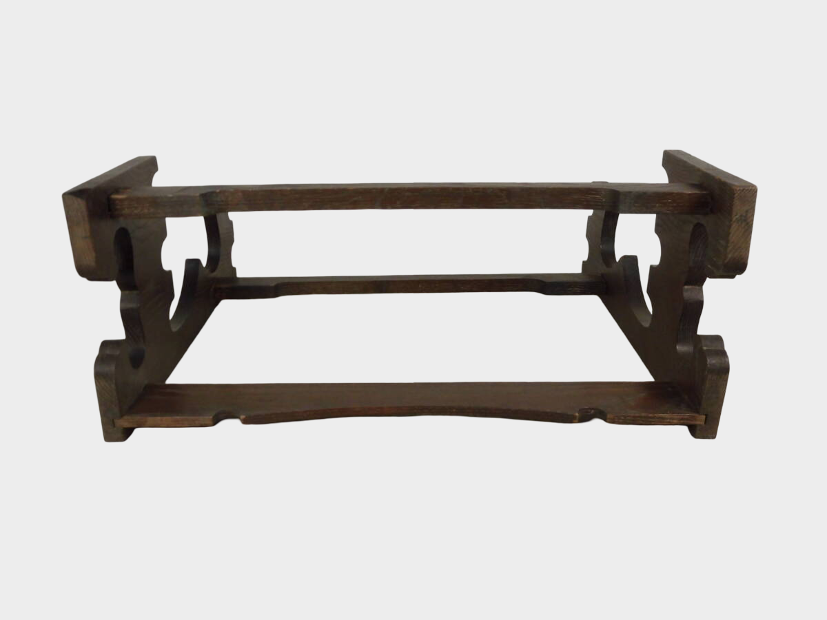 Japanese Wooden Sword Rack | 5-Slot Katana & Wakizashi Stand | Compact Multi-Blade Display | Approx 46cm Width