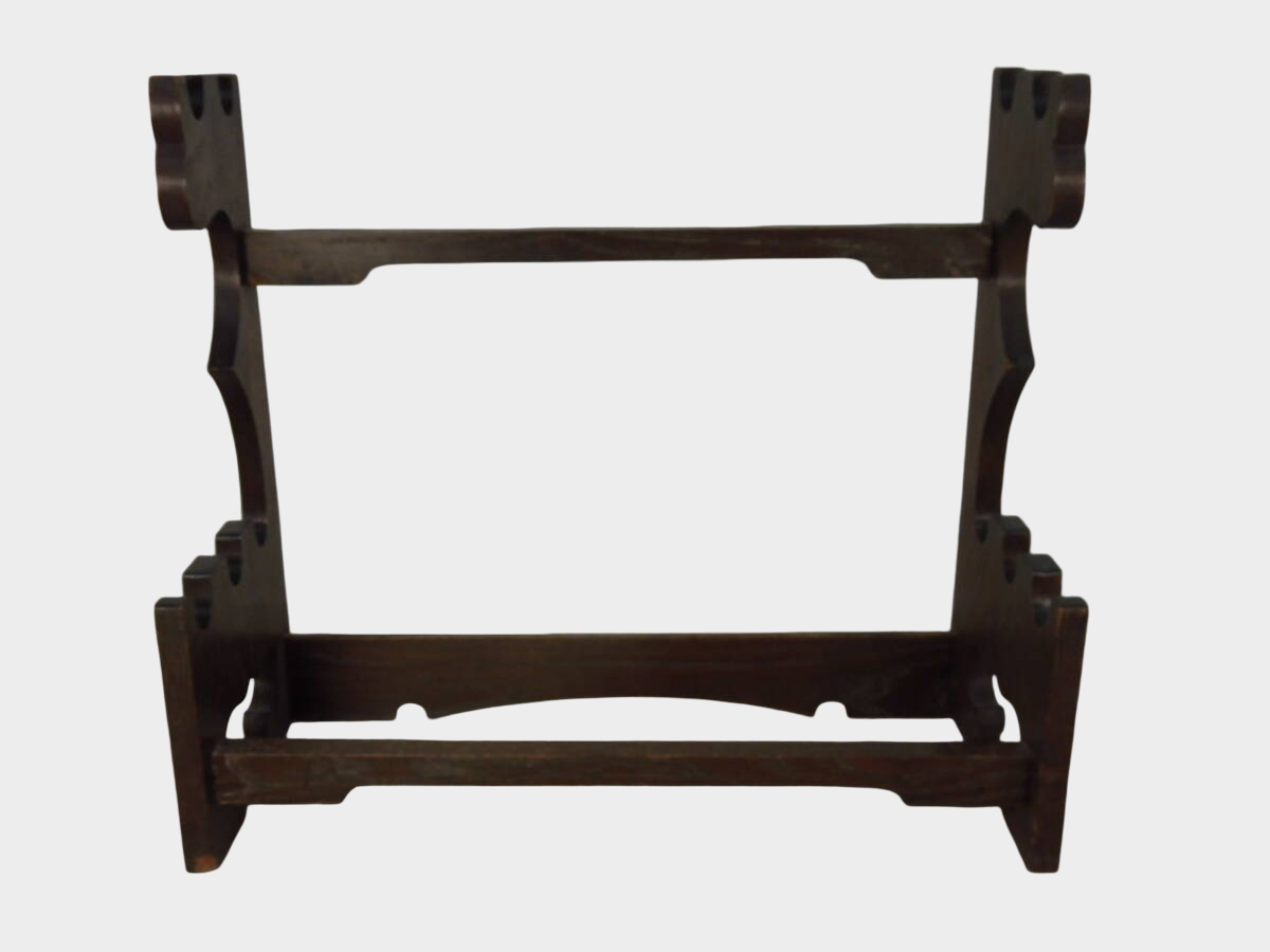 Japanese Wooden Sword Rack | 5-Slot Katana & Wakizashi Stand | Compact Multi-Blade Display | Approx 46cm Width
