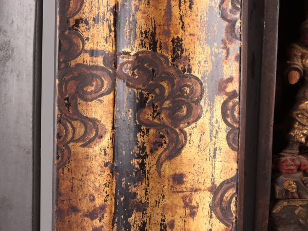 Edo-Period Multi-Figure Buddhist Zushi Shrine (Carved Wood) — Portable Devotional Altar Assembly