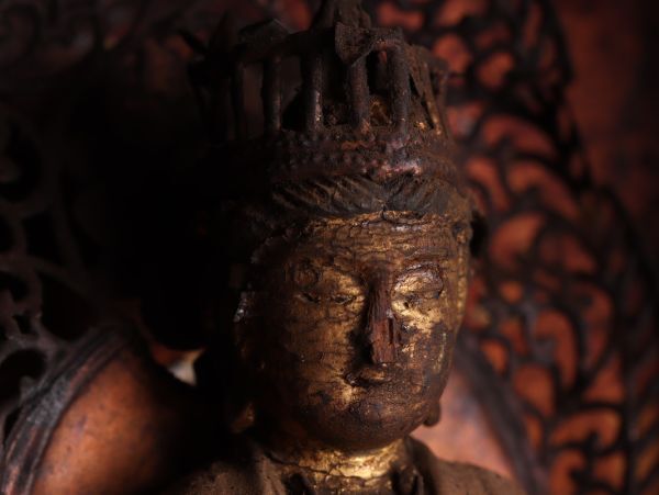 Edo-Period Multi-Figure Buddhist Zushi Shrine (Carved Wood) — Portable Devotional Altar Assembly