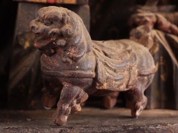 Edo-Period Multi-Figure Buddhist Zushi Shrine (Carved Wood) — Portable Devotional Altar Assembly